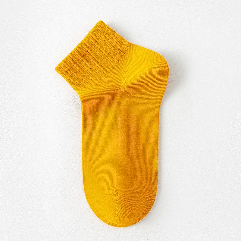 Women's Socks Spring And Summer Deodorant Mid Tube Socks Sweat Absorbent Breathable Thin Solid Color Cotton Socks Casual Antibacterial Deodorizing_vogvips.com