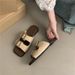 Fashion Outdoor 2025 Summer Korean Style Soft Sole Women's Shoes Comfortable Flat Versatile Color Block Non-Slip Slide_vogvips.com
