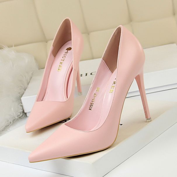 9511-17 Korean Style Fashion Simple Women's Slimming Stiletto Super High Heels Shallow Mouth Pointed Toe Sexy Single_vogvips.com