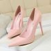 9511-17 Korean Style Fashion Simple Women's Slimming Stiletto Super High Heels Shallow Mouth Pointed Toe Sexy Single_vogvips.com