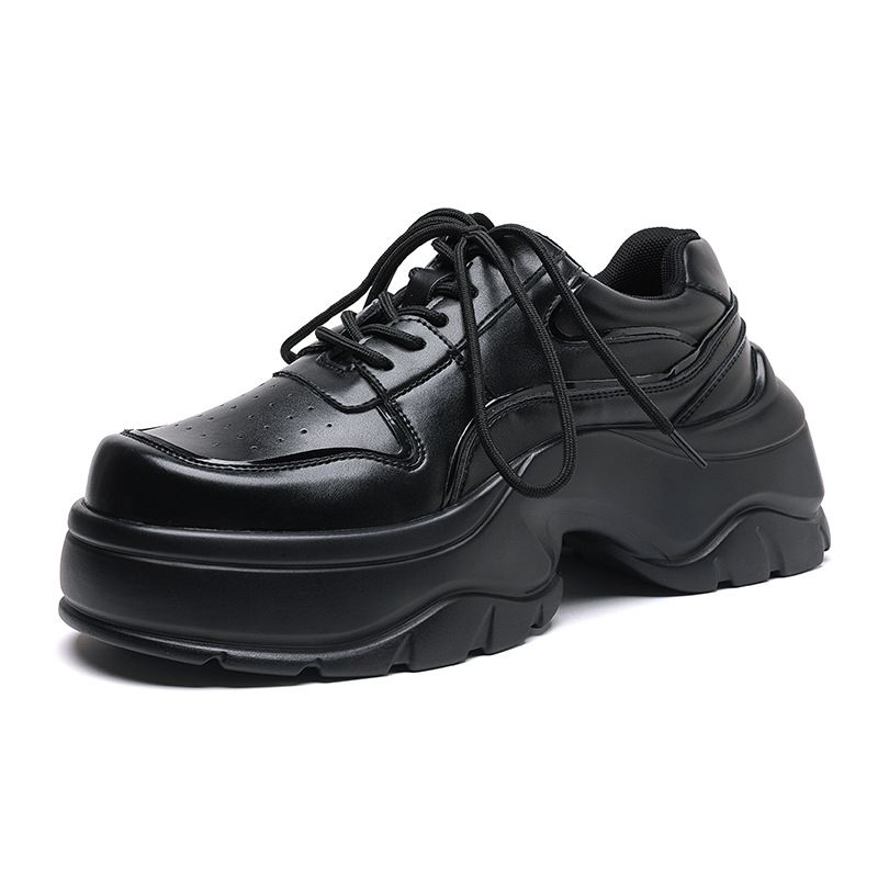 Buffny Men's Derby Shoes - Retro Chunky Sole Platform Sneakers For Casual & Skate Style, Fashionable Dad Shoes With Height Increase Effect_vogvips.com