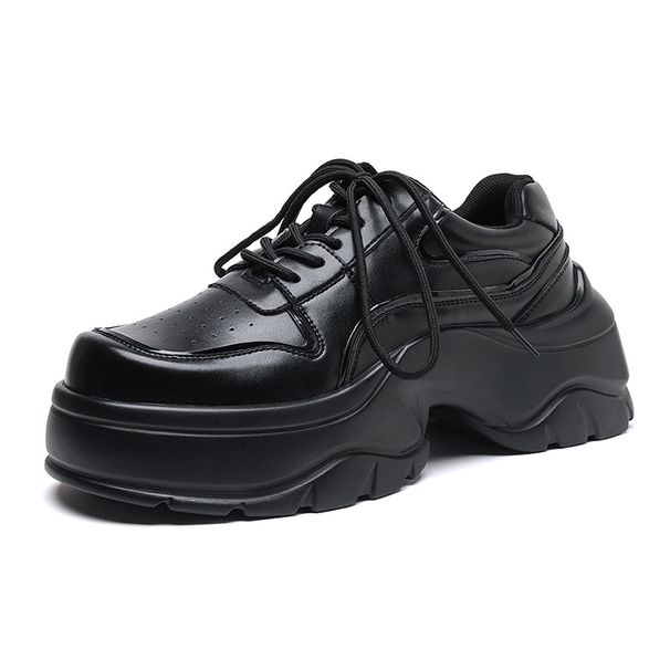 Buffny Men's Derby Shoes - Retro Chunky Sole Platform Sneakers For Casual & Skate Style, Fashionable Dad Shoes With Height Increase Effect_vogvips.com