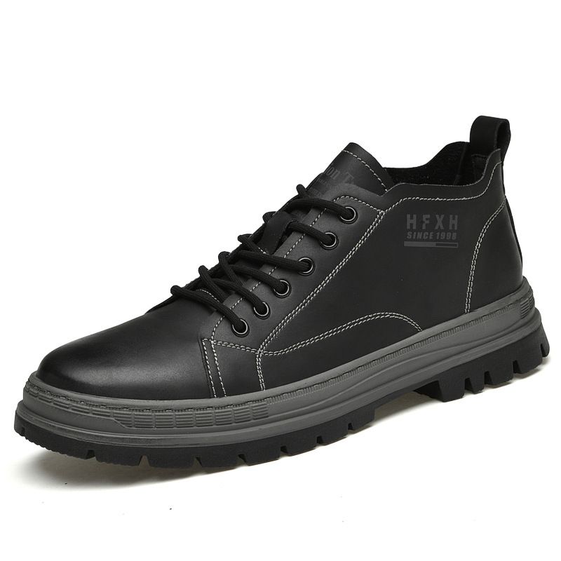 Men's British Tooling Work Boots Casual Gaobang Medium Boots Casual Board Shoes Casual Tooling Shoes_vogvips.com