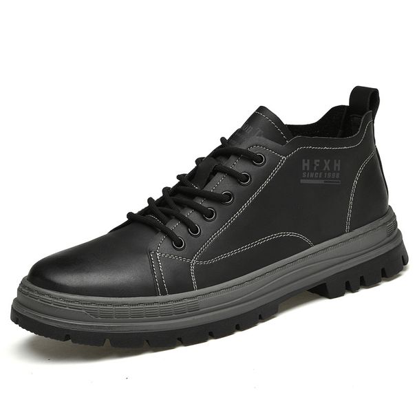 Men's British Tooling Work Boots Casual Gaobang Medium Boots Casual Board Shoes Casual Tooling Shoes_vogvips.com