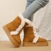 Women's Winter Snow Boots With Thick Sole - High Top Lace-Up Faux Fur Lined Warm Comfortable Shoes For Cold Weather_vogvips.com