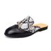 Summer Fashion Snake Pattern Half-slippers Men's Outdoor Casual Half-slippers Personalized Heel-free Slippers One-foot Pointed Toe Versatile Sandals_vogvips.com