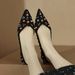Cameido Retro Suede Pointy Toe Women's Flats With Rhinestones Slip On Soft Sole Casual Fashion Shoes_vogvips.com