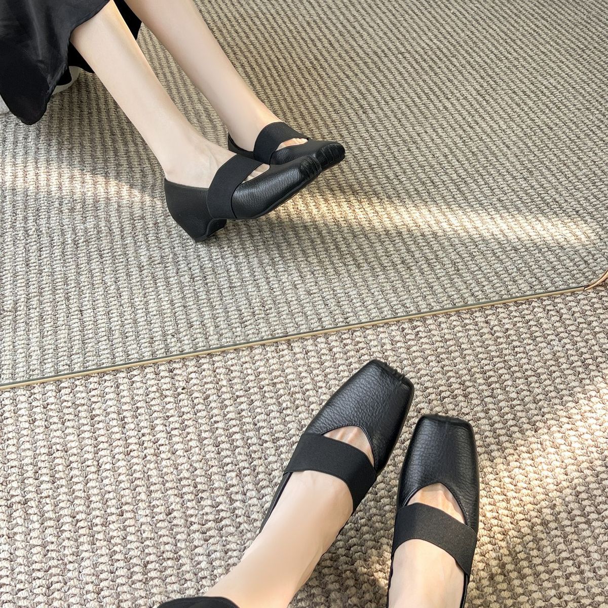 High-5CM Minimalist Ballet Shoes With Pig-nose Elephant Pattern, Retro Fashion Single Shoes, Mary Jane Style_vogvips.com