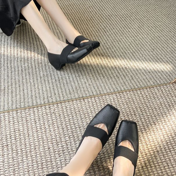 High-5CM Minimalist Ballet Shoes With Pig-nose Elephant Pattern, Retro Fashion Single Shoes, Mary Jane Style_vogvips.com