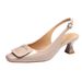 Niche French High Peep Backless Sandals Fairy Style 2025 New Summer Square Toe Single Shoes Thin Heel_vogvips.com