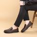 Men’s Pebble Grain Leather Penny Loafers, Slip-On Non-Slip Casual Walking Shoes_vogvips.com