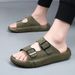 Top Layer Cowhide Men In Summer, Outdoor Beach Shoes Indoor Anti Slip High-end Cool Slippers For Men, Trendy_vogvips.com