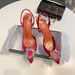 Solid color pointed women's sandals new sun buckle rhinestone high-heeled shoes with a glass with a baotou women's shoes_vogvips.com