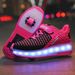 Kid Led Sneakers USB Charging Luminous Shoes Outdoor Sport Roller Skates Children Two Wheels Boys Girls Casual Shoes Glowing_vogvips.com