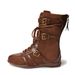 Women Boxing Boots Sheepskin Version ~ Niche Flat Belt Boxing For Women With 5Cm Hidden Heel, Back Zip Martin Boots, Western Hunting Duck_vogvips.com