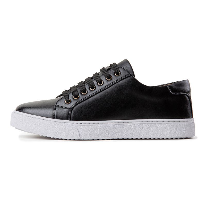 Men Retro Polished Leather Casual Sneakers Lace Up Non-Slip Fashion Walking Skate Shoes_vogvips.com