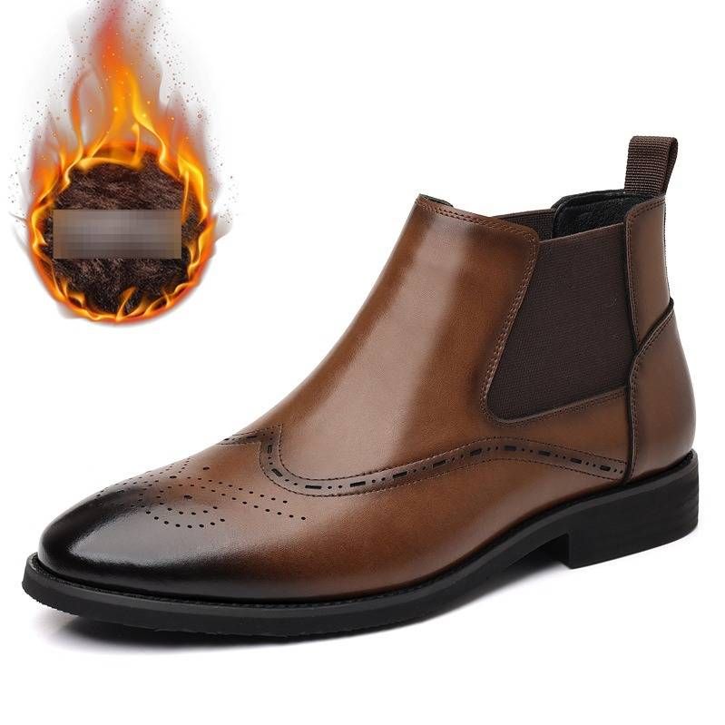 British Retro Chelsea Boots, Short Boots, Plus Velvet Brogues, Martin Boots, Cross Border Large Size Boots For Men, Dropshipping_vogvips.com