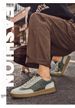 Men's Comfortable Leather Breathable Sports Board Shoes Casual Flat-bottomed German Training Shoes Lace-up White Shoes Round Head Board Shoes_vogvips.com