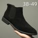 Extra Large Size Men's Breathable Wind Pointed Fur Short Boots High Top Leather Shoes Height Increasing Medium Top Martin Boots_vogvips.com