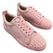 Pink Flannel Suede Leather Women's Sneakers European Style Lace-up Round Toe Studded Board New Flat Shoes For Women_vogvips.com
