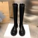 Women's Shoes Genuine Leather Knee High Riding Boots With Stretchable Shaft, Chunky Heel & Slip-Resistant Sole For Fall And Winter_vogvips.com