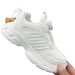New Double-Mesh Leather 2026 Children's Rotating Buckle Casual Running Shoes For Older Children School White Sneakers_vogvips.com