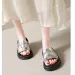 Slippers Women Summer Flat Shoes Female Slides Pantofle Fashion Platform Low Rome Scandals PU Fabric Rubber Hoof 250321_vogvips.com