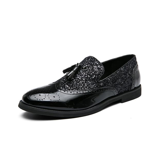 Euro Step Large Size Casual Morning Leather Brogue Gold Set Lightweight Loafers Tassel Formal Men's Shoes_vogvips.com