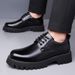 Leather Spring Autumn British Thick Sole Casual Derby Shoes Men's Formal Wedding Work Low-top Martin Boots_vogvips.com