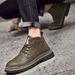European Warm Series Martin Autumn Winter British Style Mid-top Outdoor Fashion New Fleece Men's Shoes Trendy Work Boots Men_vogvips.com
