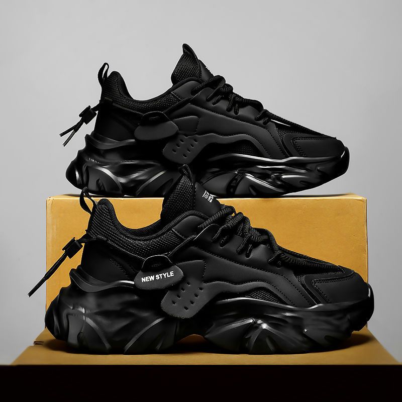 Men's Shoes Breathable Summer Casual Sneakers With Thick Sole, Lightweight Mesh Upper For Comfort And Style Daddy Work Safety Shoes_vogvips.com
