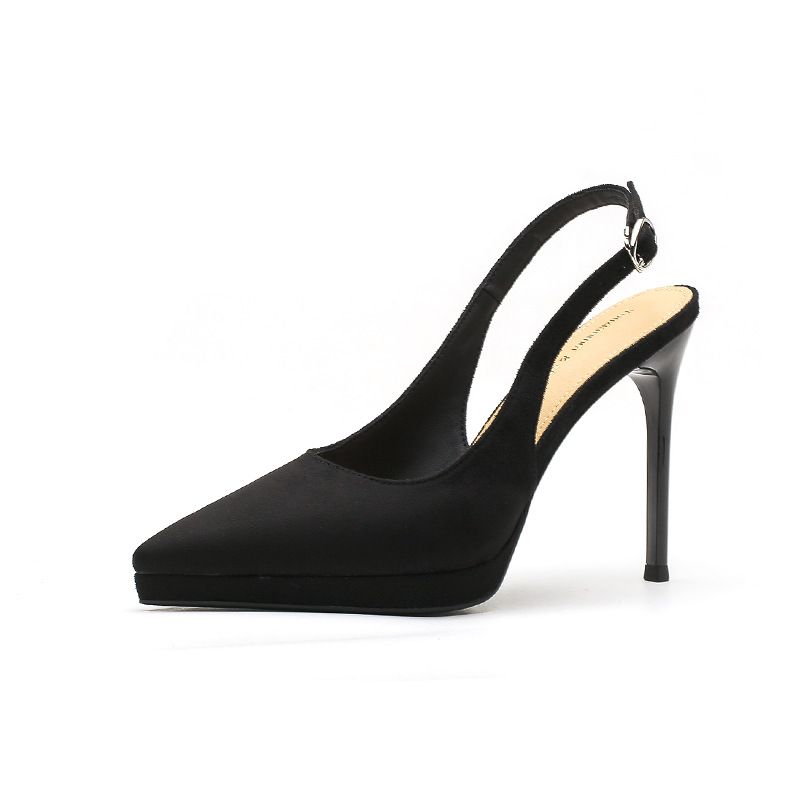 Qianluhui Suede Platform High Heels Petite Women, Height-Increasing Shoes With Thin Heel And Pointed Toe For_vogvips.com
