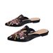 Women’s Shoes Flat Shoes For Women Summer New Style Pointed Embroidery Retro Breathable Outdoor Wear Half Slippers Large Size Mules_vogvips.com