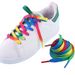 Shoelaces Rainbow Color Shoelaces 8mm Flat Transfer Shoelaces Personalized Accessories Sports Canvas White Shoe Laces_vogvips.com