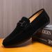 Lefu Single Low Top Round Head Lazy Men's 2025 Comfortable Handmade Leather Shoes, Soft Sole, Casual One Step Kick_vogvips.com