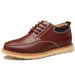 Men's Casual Business Korean Style Versatile Genuine Leather Hidden Wedge Round Toe Lace-Up Low-Top Shoes_vogvips.com