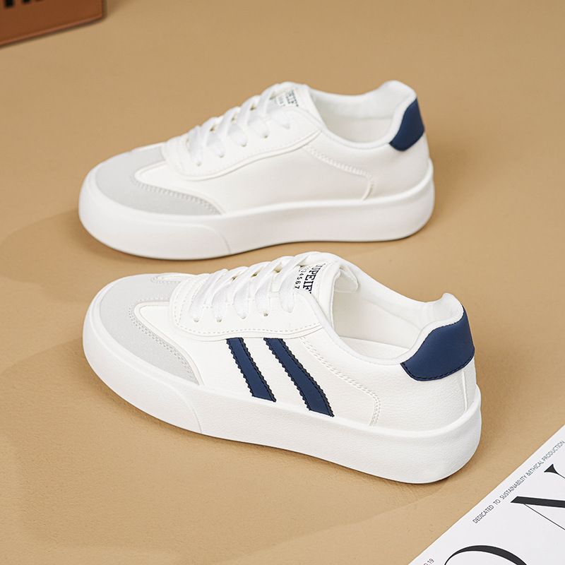 White Sneakers Women, Autumn New Style 2024, Soft Sole Casual Sports For Students, Chic Flat Sneakers, Trendy Women's_vogvips.com