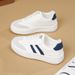 White Sneakers Women, Autumn New Style 2024, Soft Sole Casual Sports For Students, Chic Flat Sneakers, Trendy Women's_vogvips.com