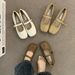 Flat Gentle Evening Shoes, French Style Cream Yellow Pig Trotters, Single For Women In Spring And Autumn, Soft Soles_vogvips.com