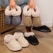 Labeled Women's Winter Warm Fleece-Lined Non-Slip EVA Thick-Soled Outdoor Wear Closed-Back Cotton Slippers Home Shoes_vogvips.com