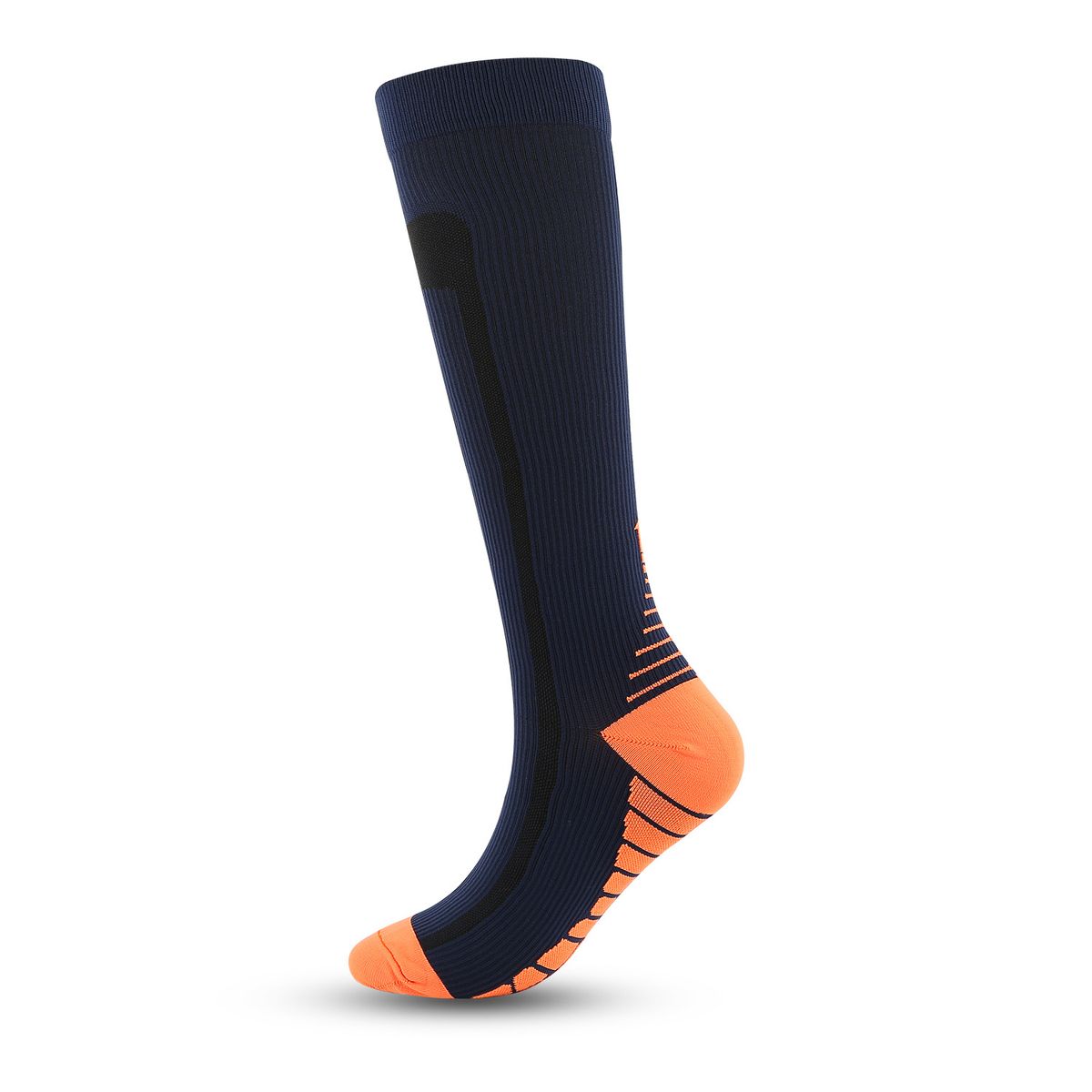 Outdoor stretch socks Pressure sports multi-color gradient men's and women's long tube sweat absorption compression socks_vogvips.com