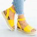 Women's Shoes Large Size Summer Wish Heel Buckle Sandals For Women Leopard Print Rope Braided Wedge Heel_vogvips.com