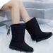 2024 Winter Fabric Snow Boots Slip-On Waterproof Warm Casual Women's Cross-Border Plus Size Shoes_vogvips.com