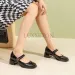Dress Shoes Women Heeled Spring Fashion Retro Round Toe Large Size Shallow Mouth Thick Heel Casual High Heels For_vogvips.com