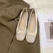 Wrinkle Design Shallow Mouth Square Head Summer 2025 New Soft Leather French Grandma For Women, Single Shoes_vogvips.com