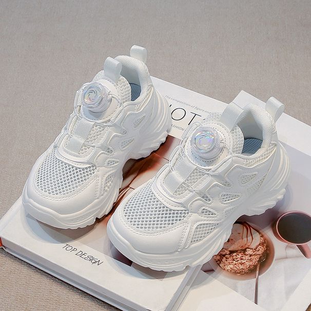 White Sneakers For Children, Sports Little Girls' Running 2026 Spring And Autumn Single Mesh Shoes, Campus Dad Shoes_vogvips.com