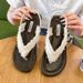 Trendy Women's For Outdoor Wear, 2026 Summer New Fashion Versatile Retro Comfortable Non-slip Toe-strap Roman Sandals_vogvips.com