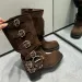 2024 Cowhide Leather Womens Y2k Retro Detachable Bucket Motorcycle Boots Brown Buckle Strap With Boots241018_vogvips.com
