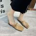 Flat-soled Niche Mesh Square-toed Woven For Spring/summer 2025, Hollow-out European And American New Fashion Breathable_vogvips.com
