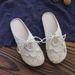 Women's Open-toe Slip-on For Outdoor Wear, 2026 Spring/summer, Forest-style Soft Girl Embroidered Mesh Fisherman Sandals_vogvips.com